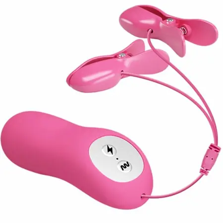 Baile Romantic Wave Adjustable Vibrating Clamps with Electroshock Fuchsia