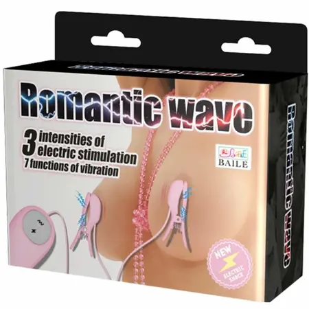 Baile Romantic Wave Adjustable Vibrating Clamps with Electro Impulse, Black