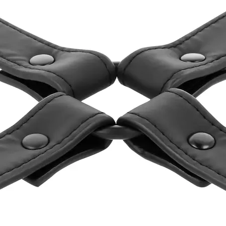 Fetish Submissive Vegan Leather Adjustable Handcuff Connector
