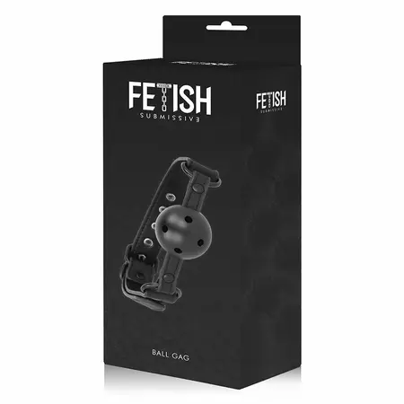 Fetish Submissive Veganski Podesivi Prozračni Kuglasti Gag 61.5cm Crni