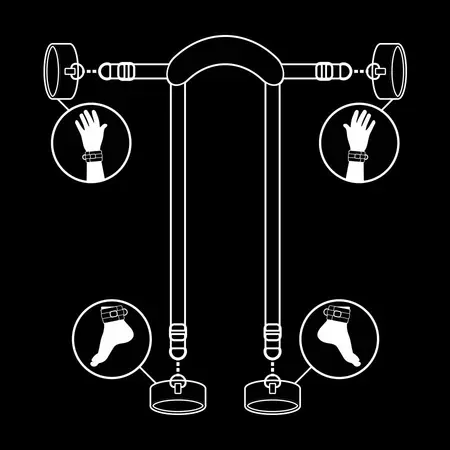 Fetish Submissive Master Set sa 4 Lisice sa Neoprenskom Postavom, Podesive