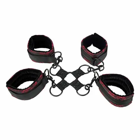CalExotics Scandal Hog Tie - Podesivi Sistem za Stezanje, Crveni i Crni, 30.5 cm