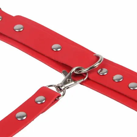 Subblime 953706 Adjustable Handcuffs and Bondage Belt Red One Size