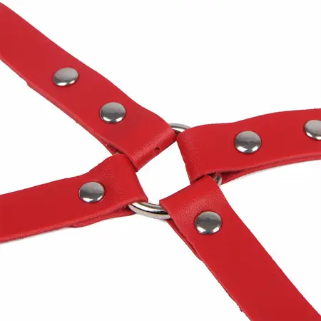 Subblime 953706 Adjustable Handcuffs and Bondage Belt Red One Size
