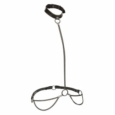 CalExotics Euphoria Lančani Halter i Povodac Plus Size - Velvet i Veganska Koža