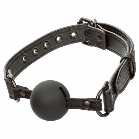 CalExotics Nocturnal Silikonski Kuglasti Gag Crni - Podesivo Udobno Prianjanje