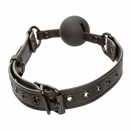 CalExotics Nocturnal Silikonski Kuglasti Gag Crni - Podesivo Udobno Prianjanje