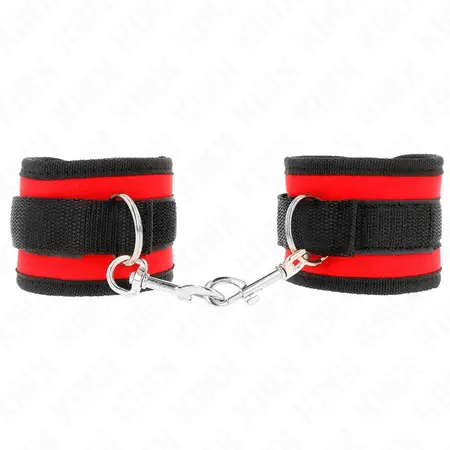 KINK Podesive Najlonske Lisice za Ručne Zglobove Crveno-Crne 18-35 cm x 6 cm