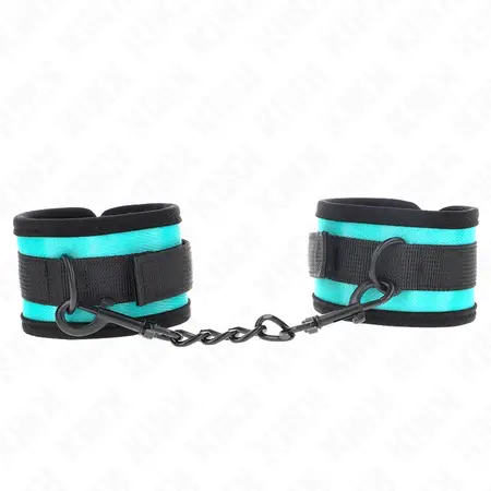 KINK Podesive najlonske lisice za ruke, crno-plave, 18-32 cm x 5 cm