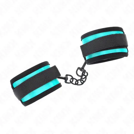KINK Podesive najlonske lisice za ruke, crno-plave, 18-32 cm x 5 cm