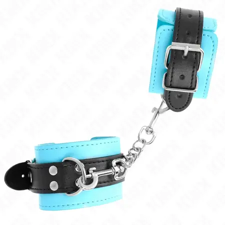 KINK Podesive plave lisice za ruke sa mekanom krznom postavom, 20-28 cm