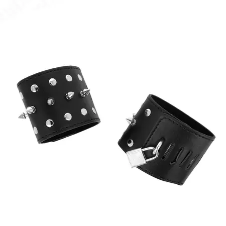 KINK Punk lisice za ruke sa dekorativnim zakovicama, 25x6 cm, crne