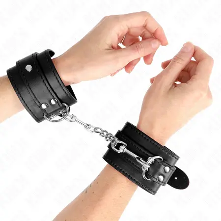 KINK Podesive crne lisice za ruke, 20-23 cm - ergonomske udobne lisice