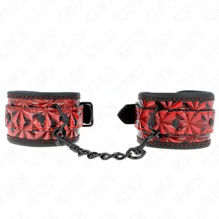 KINK Dijamant uzorak podesive lisice za ruke, tamno crvene, 17-26 cm x 5.5 cm