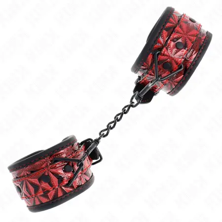 KINK Dijamant uzorak podesive lisice za ruke, tamno crvene, 17-26 cm x 5.5 cm