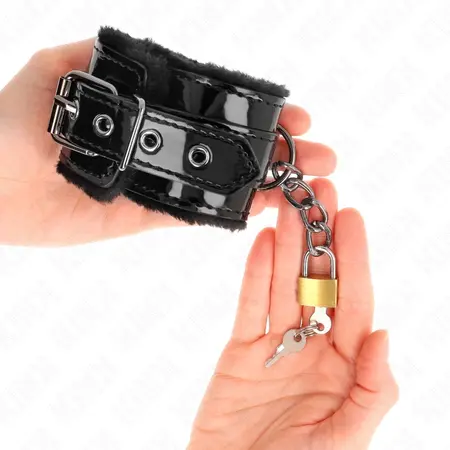 KINK Podesive lisice za ruke sa bakarnom bravom, 17-29 cm, crne/zlatne