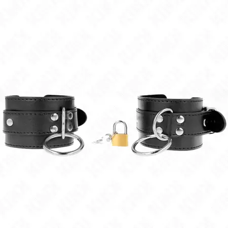 KINK Podesive lisice za ruke sa O-prstenom, crne, 20-28 cm x 5.5 cm