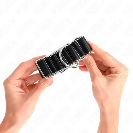 KINK Podesive crne lisice za ruke sa šarkama, 16-22 cm x 3.5 cm
