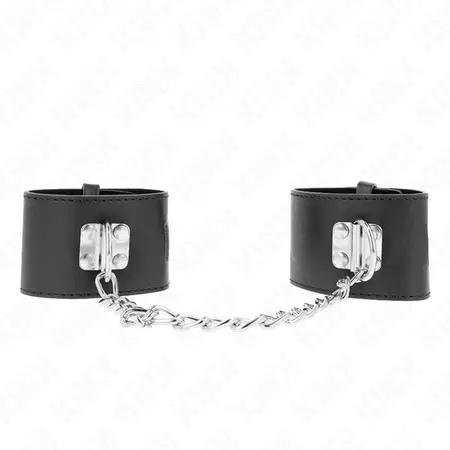 KINK Podesive crne lisice za ruke sa lancem i katancem, 30 cm, 16-23 cm