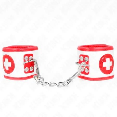 KINK Mini Nurse podesive lisice za ruke, 18-23 cm x 5 cm - crna veganska koža