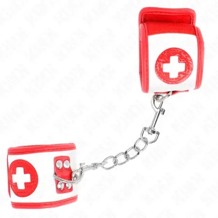 KINK Mini Nurse podesive lisice za ruke, 18-23 cm x 5 cm - crna veganska koža