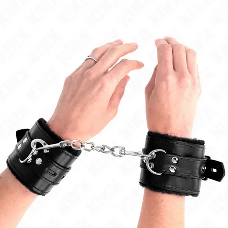 KINK Podesive lisice za ruke sa krznom Crne 17-29 cm Udobnost i stil