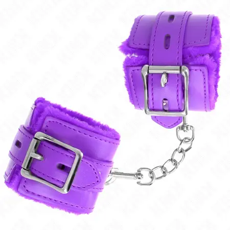 KINK Podesive lisice za ruke sa krznom Ljubicaste 17-29 cm x 6 cm