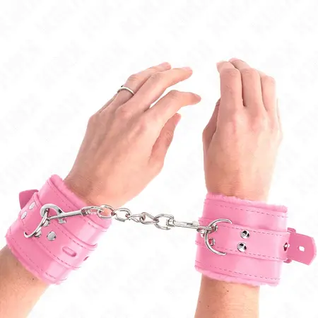 KINK Podesive lisice za ruke sa krznom Roze 17-29cm x 6cm Udoban kroj