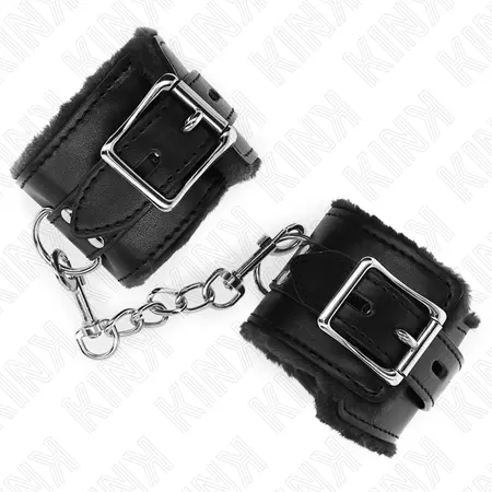 KINK Fur-Lined Adjustable Wrist Restraints Black 17-29cm x 6cm