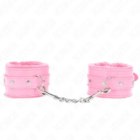 KINK Premium podesive lisice za ruke sa krznom Roze 17-29cm