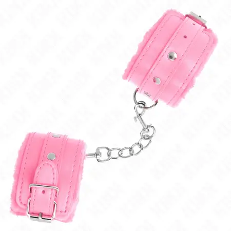 KINK Premium podesive lisice za ruke sa krznom Roze 17-29cm