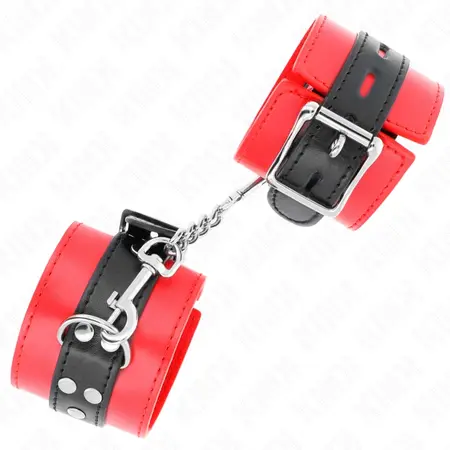 KINK Podesive lisice za ruke Crveno-crne 17-28cm Sigurno pristajanje Podstavljene lisice