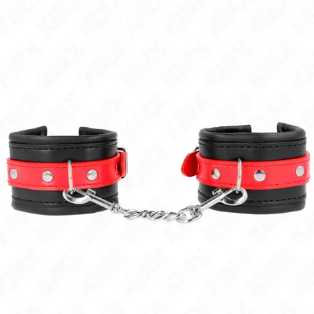 KINK Lisice za ruke Crne i crvene Podesive 17-28 cm Ergonomski dizajn
