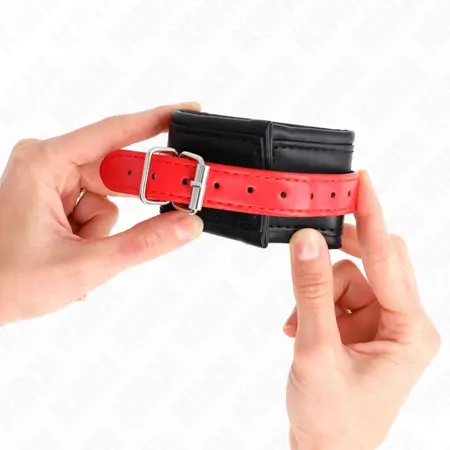 KINK Lisice za ruke Crne i crvene Podesive 17-28 cm Ergonomski dizajn