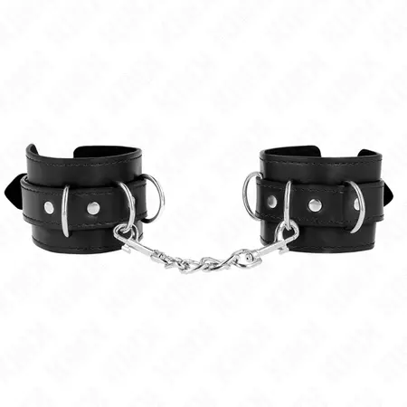 KINK Adjustable 3 D-Ring Wrist Restraints Black 17.5-25cm x 6cm