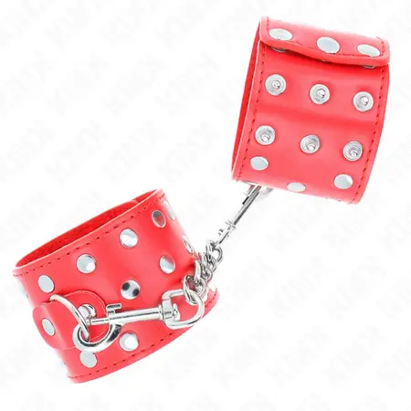 KINK Podesive crvene lisice za ruke sa zakivcima 19-24cm x 5.5cm