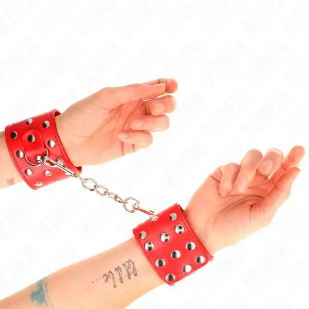 KINK Podesive crvene lisice za ruke sa zakivcima 19-24cm x 5.5cm