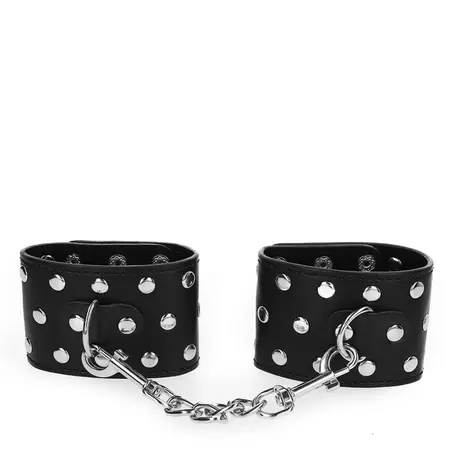 KINK Podesive crne lisice za ruke sa detaljem zakivaka 19-24cm x 5.5cm