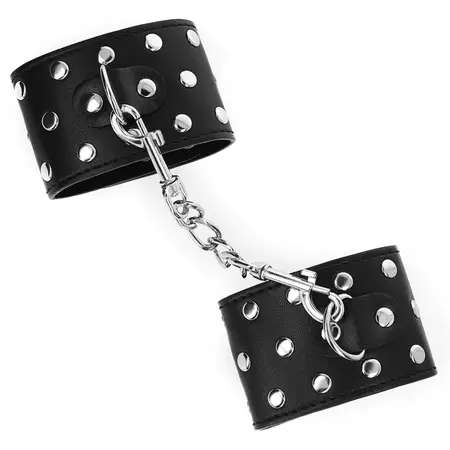 KINK Podesive crne lisice za ruke sa detaljem zakivaka 19-24cm x 5.5cm