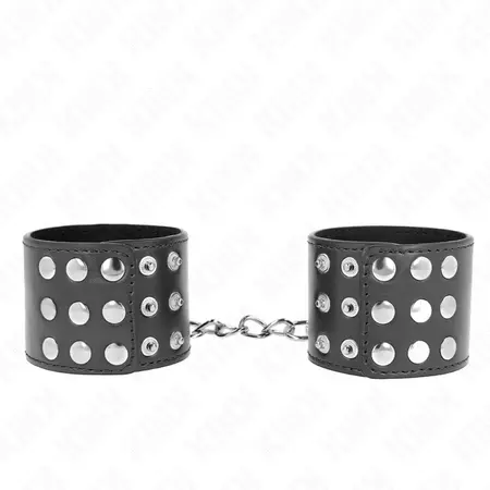 KINK Podesive crne lisice za ruke sa kopcanjem na zakopcavanje 19-24cm x 5.5cm
