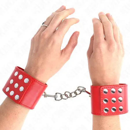KINK Lisice za ruke Crvene Podesive 19-24 cm x 5.5 cm Siguran sistem kopcanja