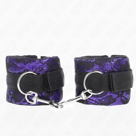 KINK Velvet i cipkane lisice za ruke Najlon vez Ljubicasto/Crne 23x6.5cm