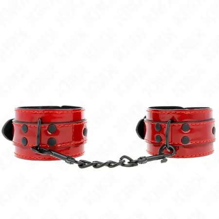 KINK Tamno crvene kozne lisice za ruke 23x5 cm Podesiv sistem udobnosti