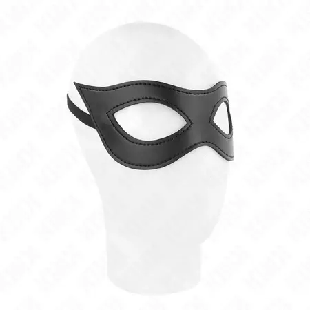 KINK Leatherette Eye Mask Model 2 Black 23x7.5 cm Adjustable Strap