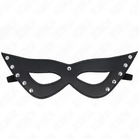 KINK 5 zakivaka Mask za oci Crna veganska koza 28x8cm Podesiva traka