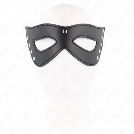 KINK 5 zakivaka Mask za oci Crna veganska koza 28x8cm Podesiva traka