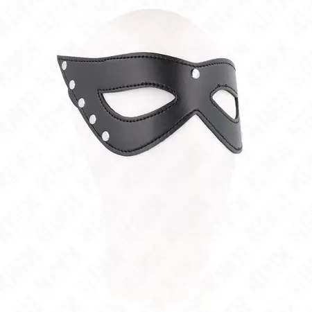 KINK 5 zakivaka Mask za oci Crna veganska koza 28x8cm Podesiva traka