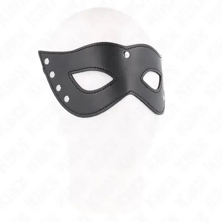 KINK 4 zakivaka Mask za oci Crna veganska koza 28x8 cm Podesiva traka