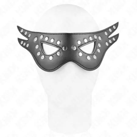 KINK Mask od imitacije koze za oci Model 1 Podesiva Crna 27x13 cm