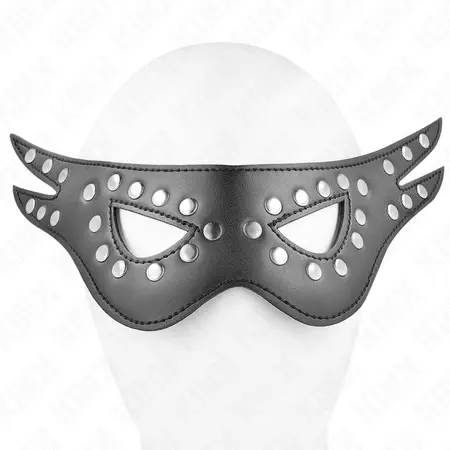 KINK Mask od imitacije koze za oci Model 1 Podesiva Crna 27x13 cm